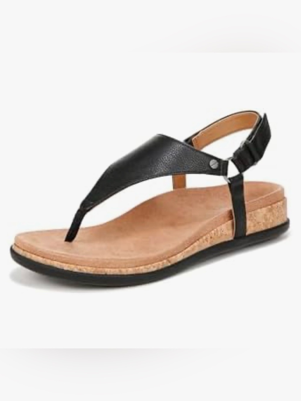 Vionic Kirra II Black Leather Sandals 9 NWOB